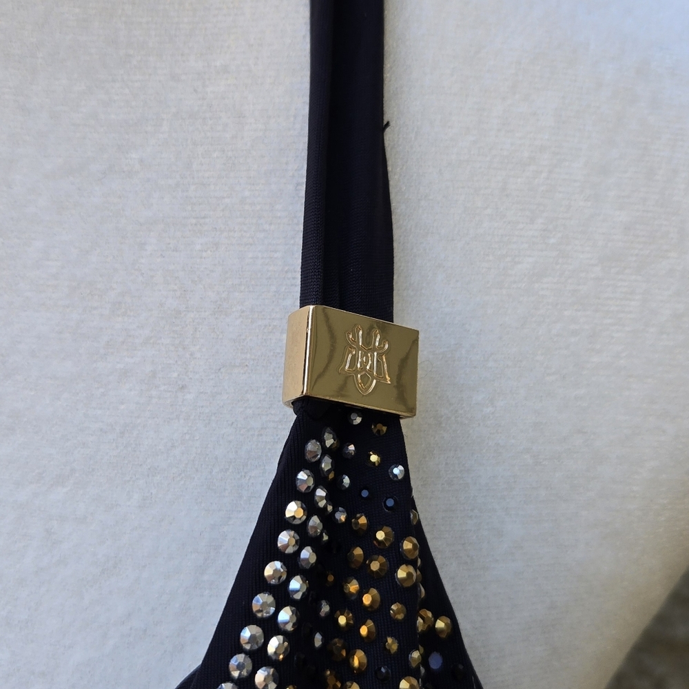 Dolcessa Black Bling Padded Bikini Top NWOT - Picture 5 of 8